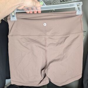 90 Degree By Reflex High-Waist Athletic Shorts in Taupe